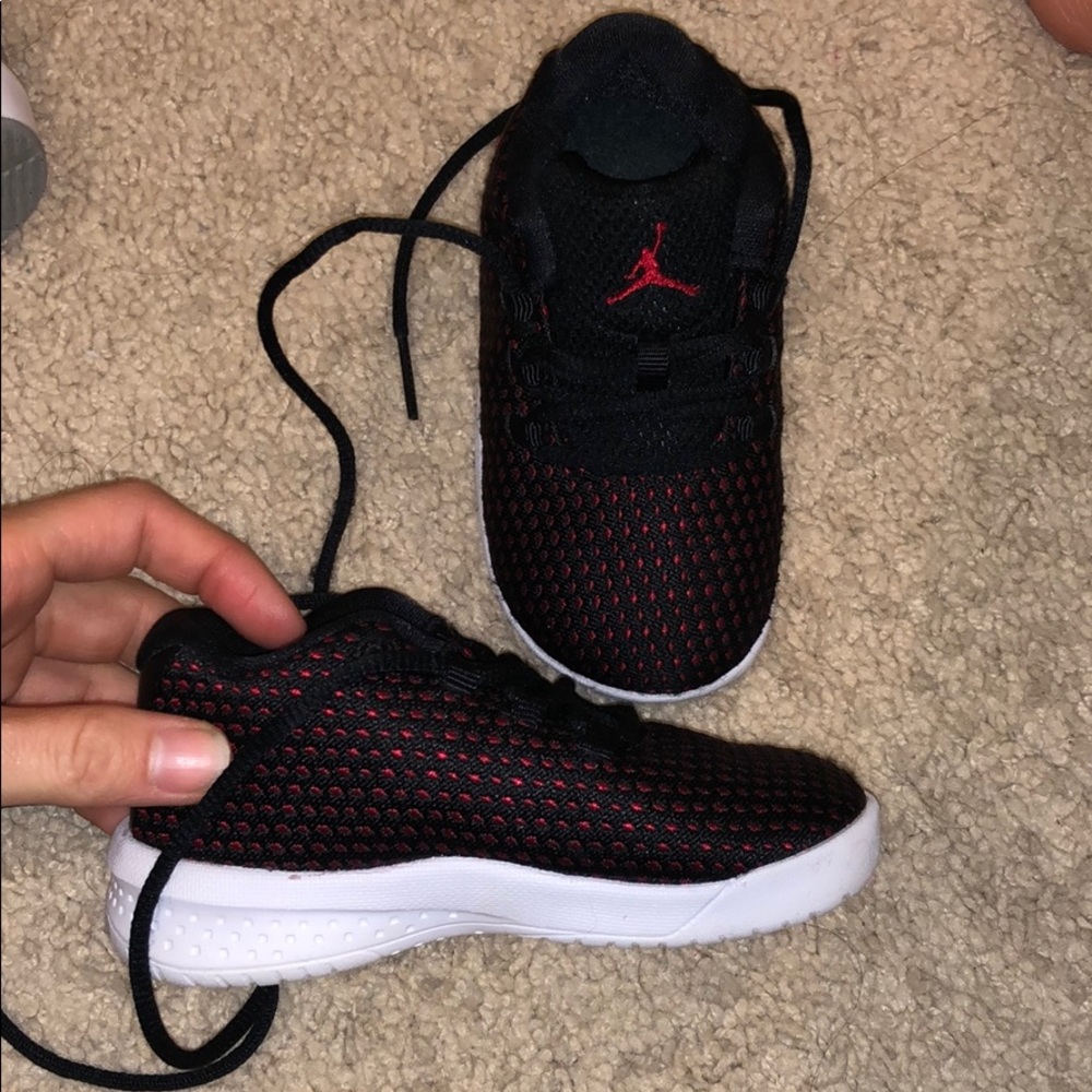 Black and red Jordan sneakers size 6C